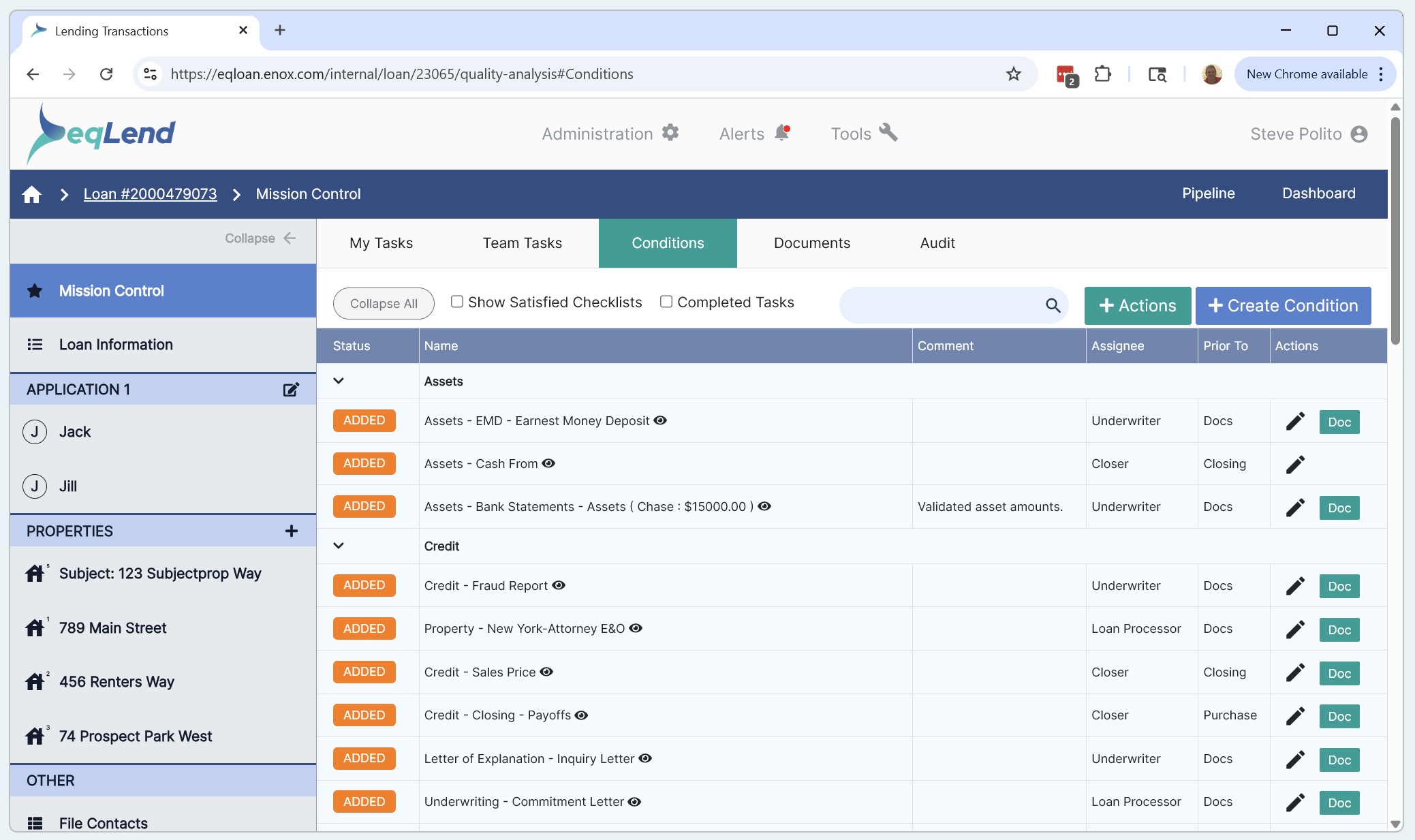 Automated Underwriting in eqLend Mission Control