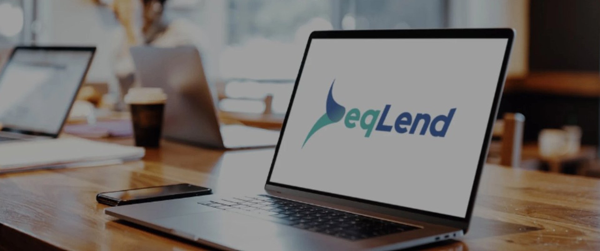 The eqLend platform running on a laptop